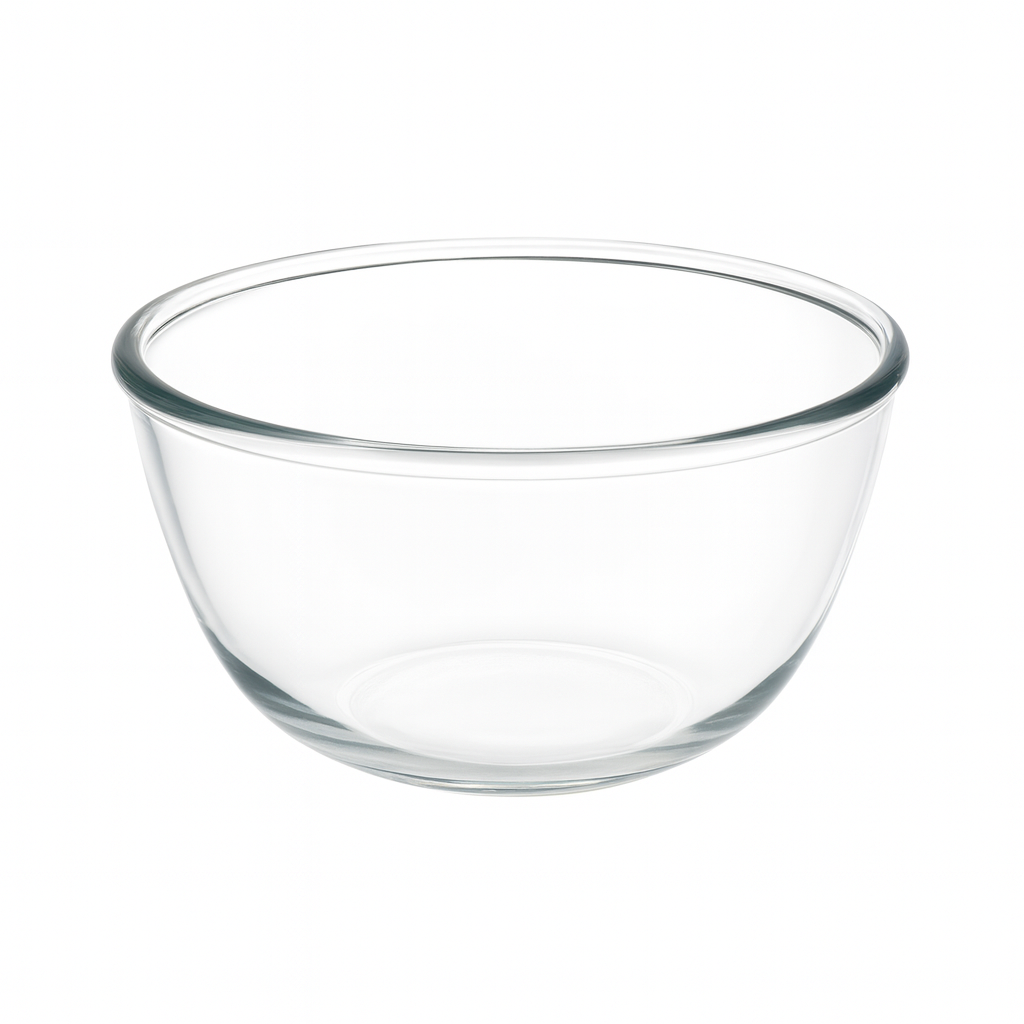 2-Piece Clear Glass Bowl Set – 2500 ml Large Mixing & Serving Bowls for Kitchen Use - Habitt