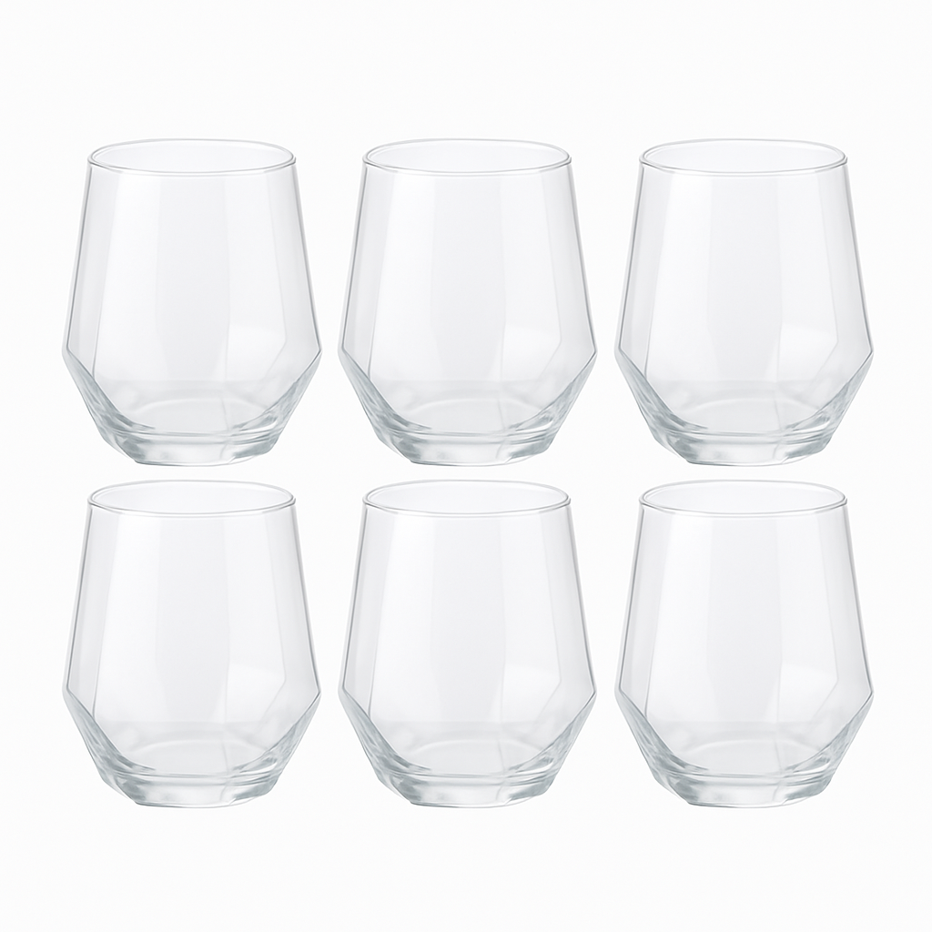 Premium Faceted Tumbler Glass 340 ml - Habitt