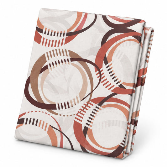 Brown & Black Circle Double Bed Sheet 90x100" | Modern Printed Bedsheet for Elegant Bedroom Style