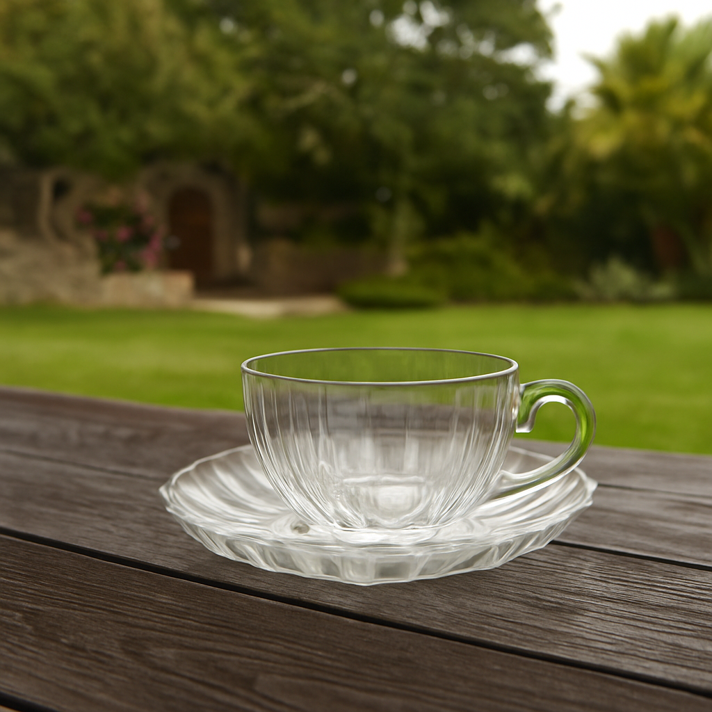 CUP AND SAUCER 12PC SET (170ML) – Premium Deli Glassware - Habitt