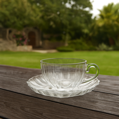 CUP AND SAUCER 12PC SET (170ML) – Premium Deli Glassware - Habitt