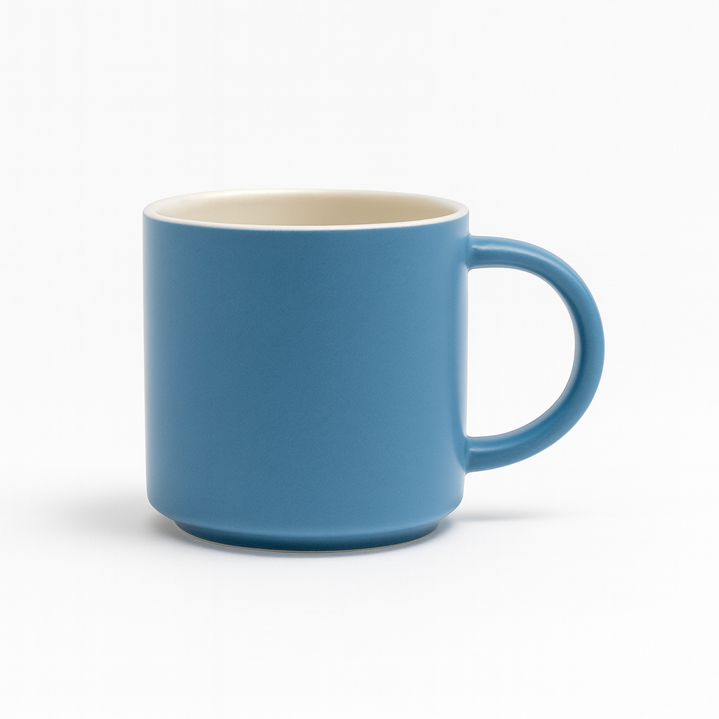 Matte Blue Ceramic Mug – Minimalist Coffee & Tea Cup - Habitt