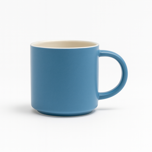 Matte Blue Ceramic Mug – Minimalist Coffee & Tea Cup - Habitt