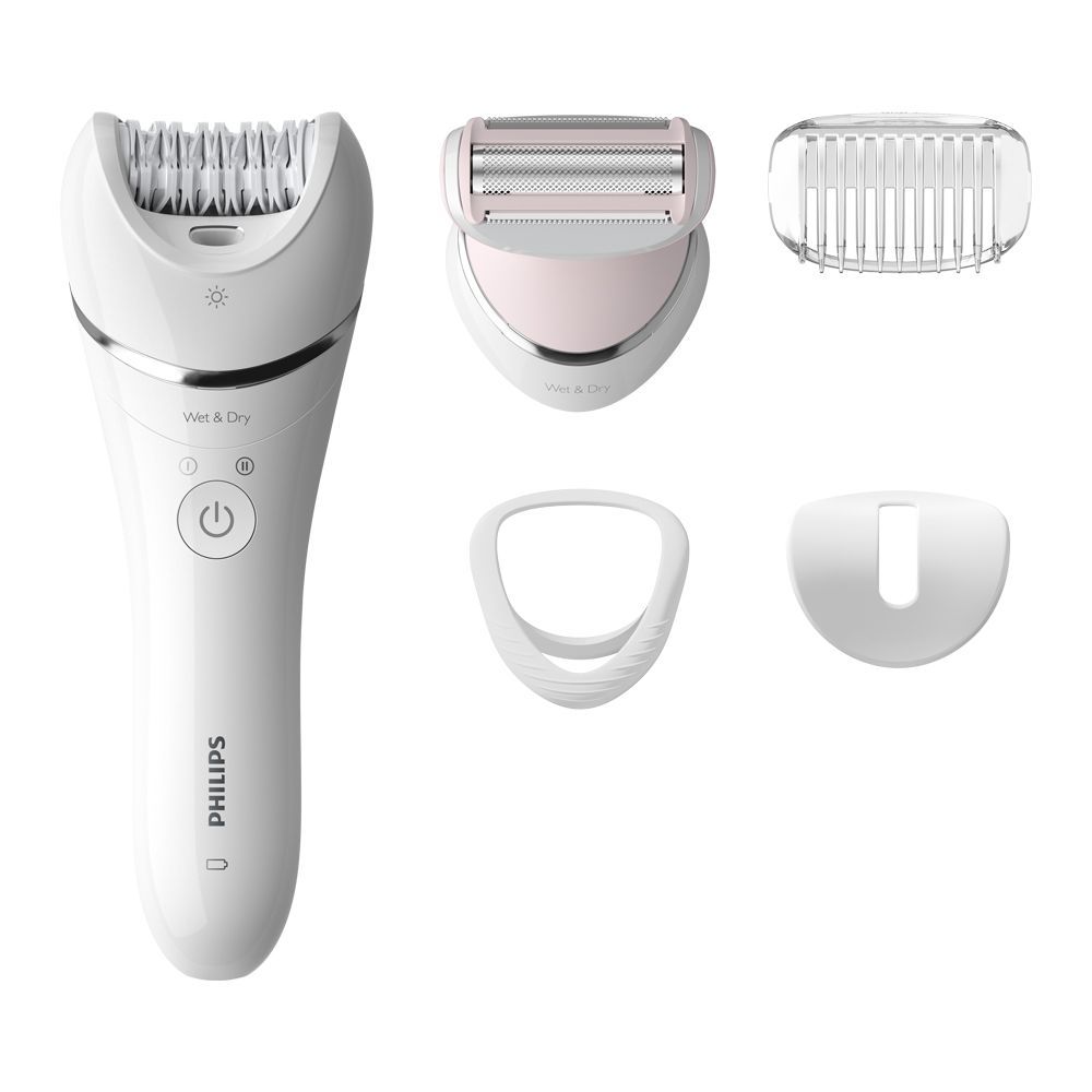 Philips BRE710/01 8000 Series Wet & Dry Epilator | Powerful Hair Removal with 5 Accessories for Smooth Skin - Habitt