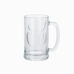 Textured Clear Glass Juice Mug with Handle 400 ml – Set of 6 | Premium Patterned Drinkware for Home & Café - Habitt