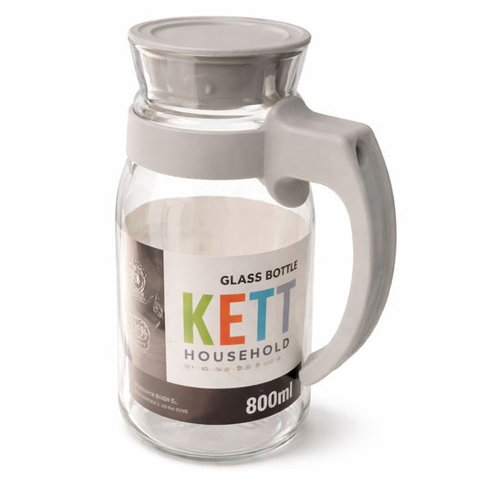 Glass Jug with Handle & Lid – Small, Medium & Large (800 ml, 1100 ml, 1400 ml) - Habitt