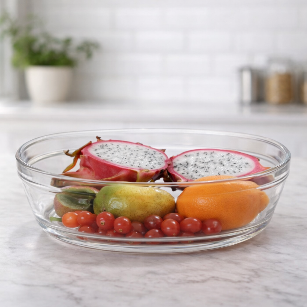 2PC Glass Serving Bowl Set – 1140ML Heat Resistant Clear Bowls - Habitt