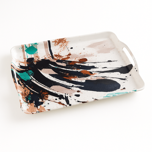 Crystal Serving Tray – Medium Abstract Design - Habitt