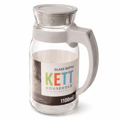 Glass Jug with Handle & Lid – Small, Medium & Large (800 ml, 1100 ml, 1400 ml) - Habitt