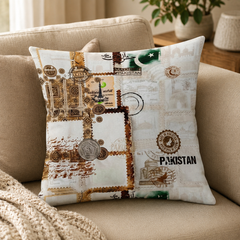 Ivory Stamp Cushion Cover Sublimation 18 x 18 PK