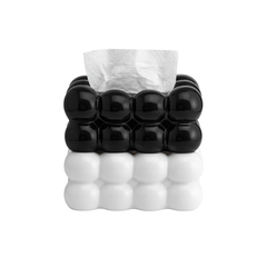 Bubble Tissue Box – Modern Decorative Tissue Holder (Black & White Set) - Habitt