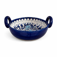 Handcrafted Blue Pottery Deep Karahi Bowl - Habitt