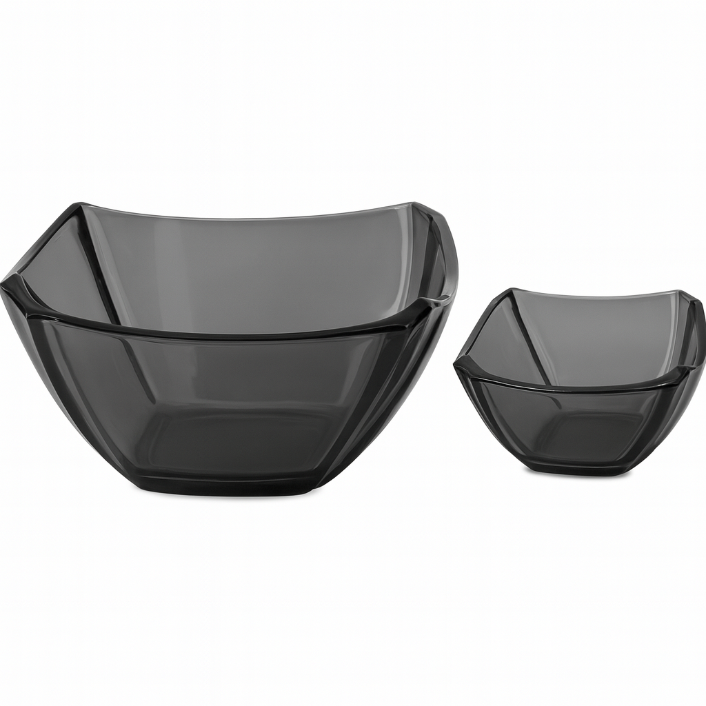Iridescent Square-Cut 7-Piece Fruit Bowl Set – Silver, Gold & Black  Colour Options (200/105 mml) - Habitt