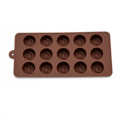 Silicone Spiral Chocolate Mold with 12 Cavities — Flexible, Non-Stick & Box Packed - Habitt