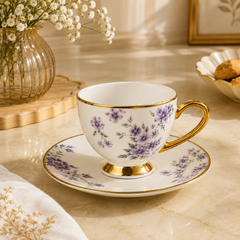 12 PCS Deluxe Cup & Saucer Set – Stylish Tea & Coffee Tableware