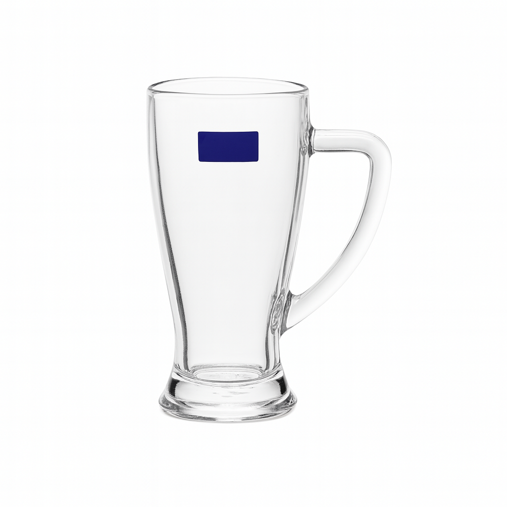 Clear Glass Juice Mug with Handle 430 ml – Set of 6 | Premium 6-Piece Drinkware for Home & Café - Habitt