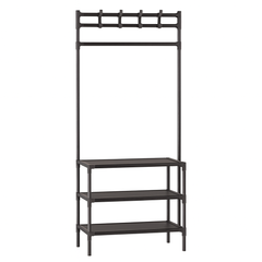 3-Tier Corner Coat Rack – Clothing Organizer with Hanging Rod & Storage Shelves - Habitt