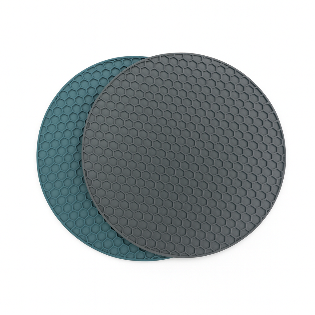 Round Silicone Trivet Pads – Heat-Resistant Non-Slip Mats for Hot Pots, Pans & Dishes (Set of 2) - Habitt