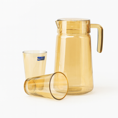 Golden-Tinted 7-Piece Water Set – 1.98 L Jug with 315 ml Glasses (Premium Coloured Glassware) - Habitt