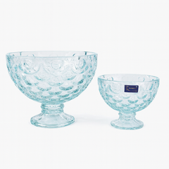 Clear Textured Pressed-Glass Ice Cream Bowl Set – 7 Pieces (1 × 221/110.5 mm Small Bowls) - Habitt