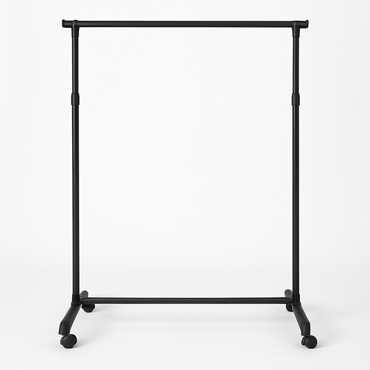 Single Pole Clothes Rack – Adjustable Garment Stand with Wheels - Habitt