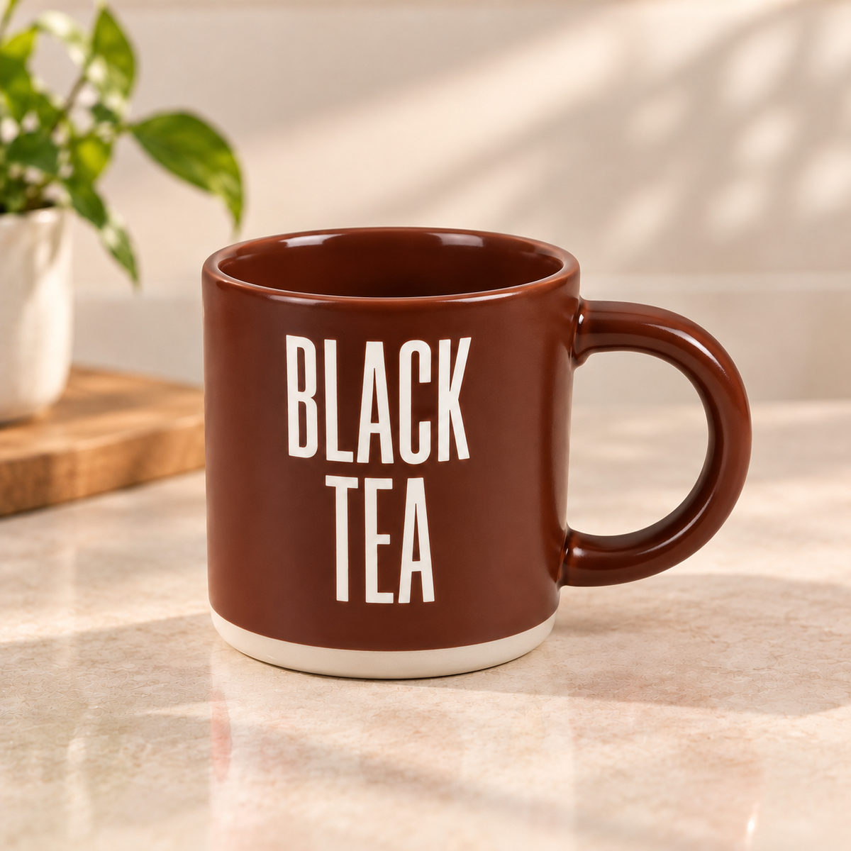 Black Tea Mug Tan | Ceramic Coffee & Tea Cup