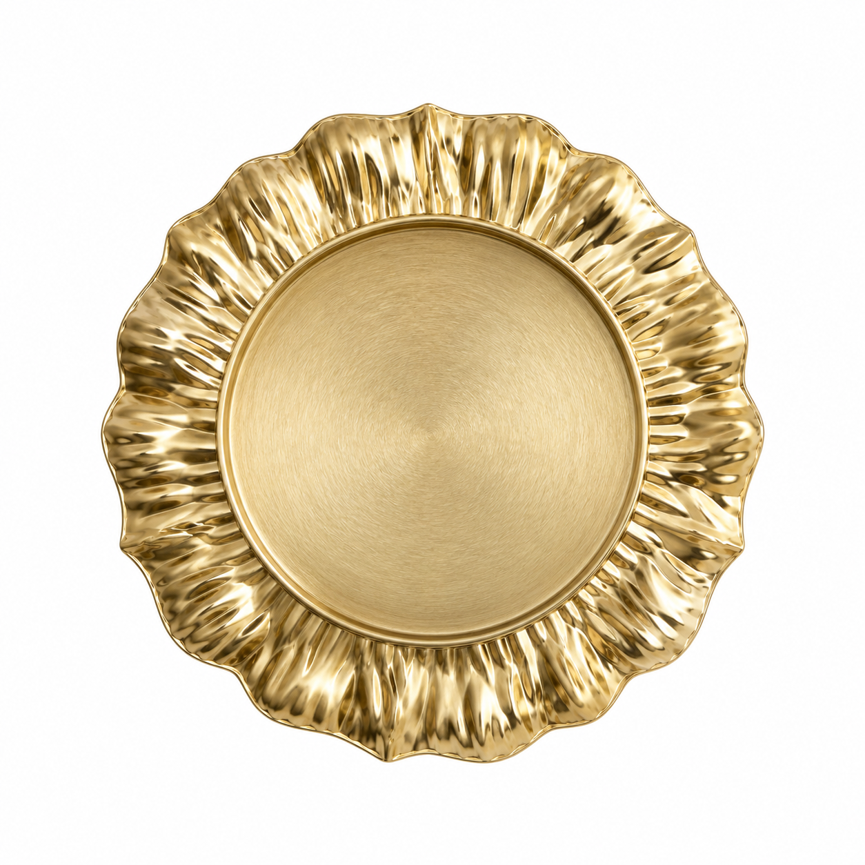 Golden Round Dish 13" – Luxury Decorative Serving Platter for Dining & Home Décor - Habitt
