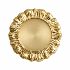 Golden Round Dish 13" – Luxury Decorative Serving Platter for Dining & Home Décor - Habitt