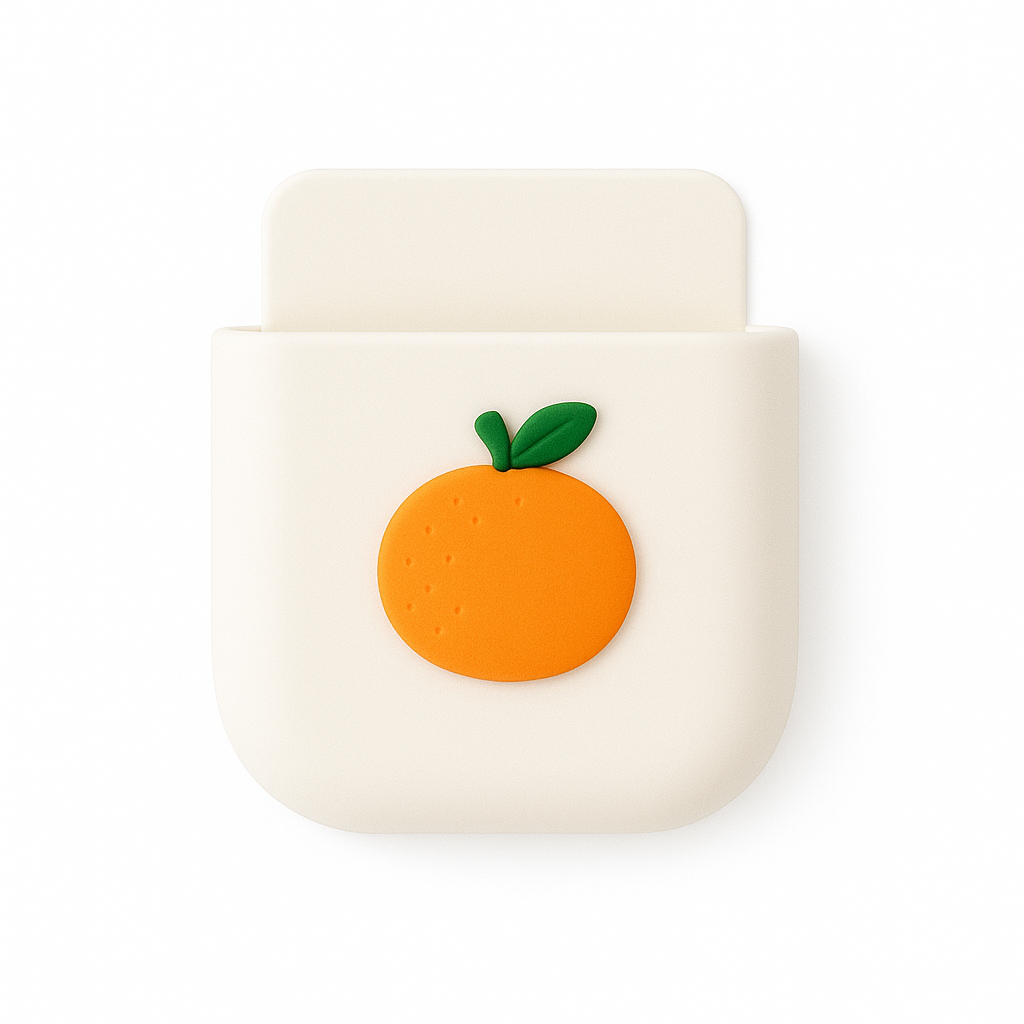 1Pc Assorted Cute Silicone Mobile Holder – Fruit & Cartoon Design Wall Pocket Organizer - Habitt