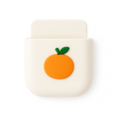 1Pc Assorted Cute Silicone Mobile Holder – Fruit & Cartoon Design Wall Pocket Organizer - Habitt