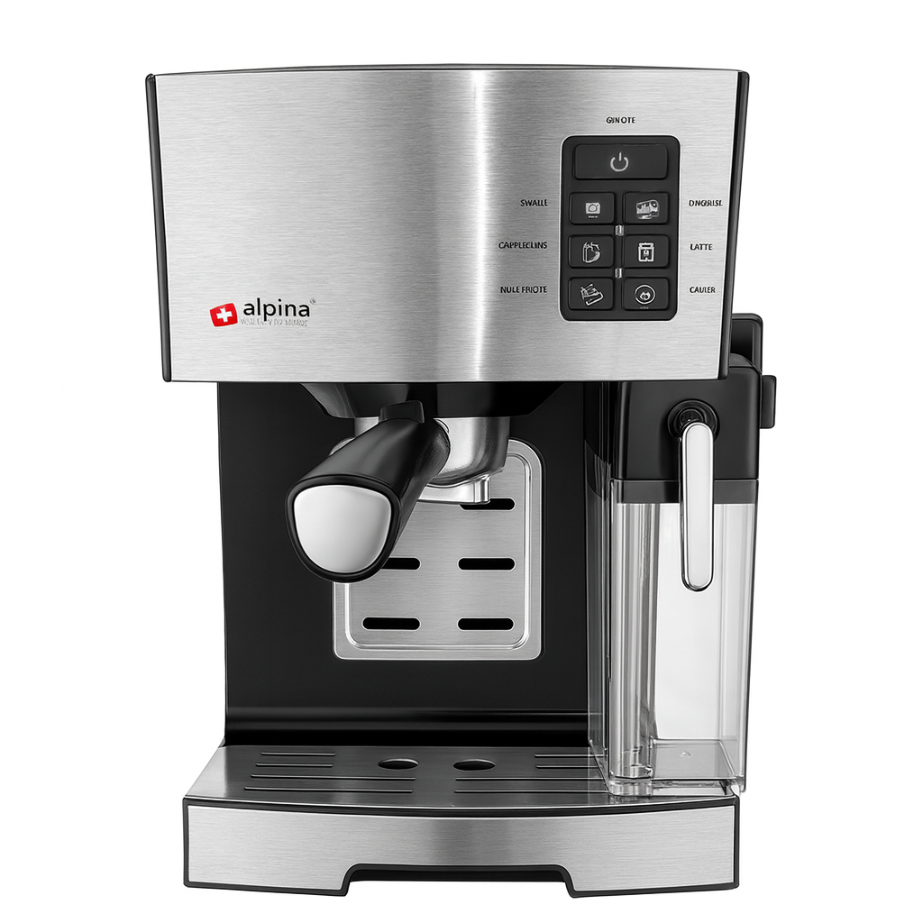 Alpina SF-2812 Espresso Coffee Machine – 15-Bar Italian Pump, 1470W, Built-In Milk Frother & 700ml Milk Tank - Habitt