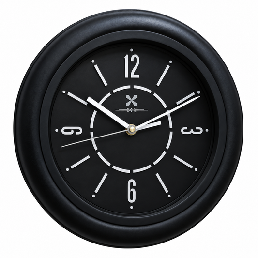 Heritage Wall Clock CLK-035A – 15" Black & Grey