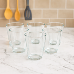Classic Clear Tumbler Glass Set 275 ml – Everyday Heavy-Base Drinkware (6 Pcs) - Habitt