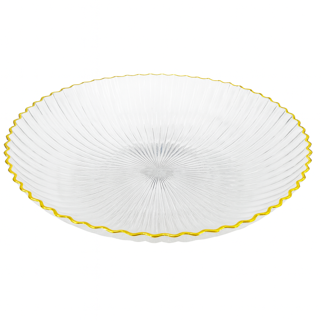 Acrylic Fruit Bowl with Golden Edge – Elegant Serving Bowl (Small, Large) - Habitt