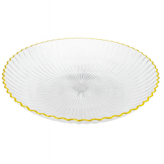 Acrylic Fruit Bowl with Golden Edge – Elegant Serving Bowl (Small, Large) - Habitt