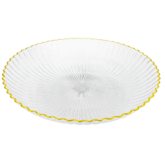 Acrylic Fruit Bowl with Golden Edge – Elegant Serving Bowl (Small, Large) - Habitt