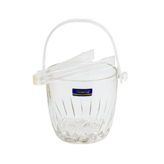 620 ml Crystal-Style Ice Bucket with Handle & Tong – Premium Clear Ice Holder for Home, Parties & Bar Use (1 Pc) - Habitt