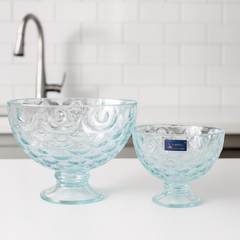 Clear Textured Pressed-Glass Ice Cream Bowl Set – 7 Pieces (1 × 221/110.5 mm Small Bowls) - Habitt