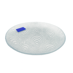 Clear Pressed-Glass Peacock-Pattern Dessert Plate Set – 6 Pieces, 178 mm Diameter - Habitt
