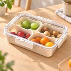 Plastic Storage Box With 4 Compartments & Drain Basket