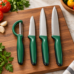 Assorted Color 4 Pcs Stainless Steel Kitchen Knife & Peeler Set