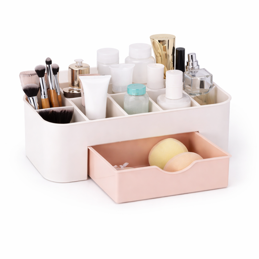Imperial Necessities Organizer – Multi-Compartment Cosmetic & Vanity Storage Box with Drawer - Habitt