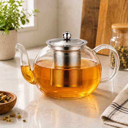 Glass Tea Kettle with Infuser & Lid