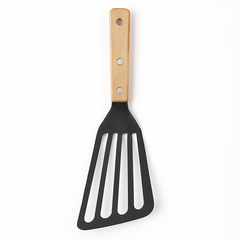 Stainless Steel Kitchen Spatula with Wooden Handle – Durable Cooking - Habitt