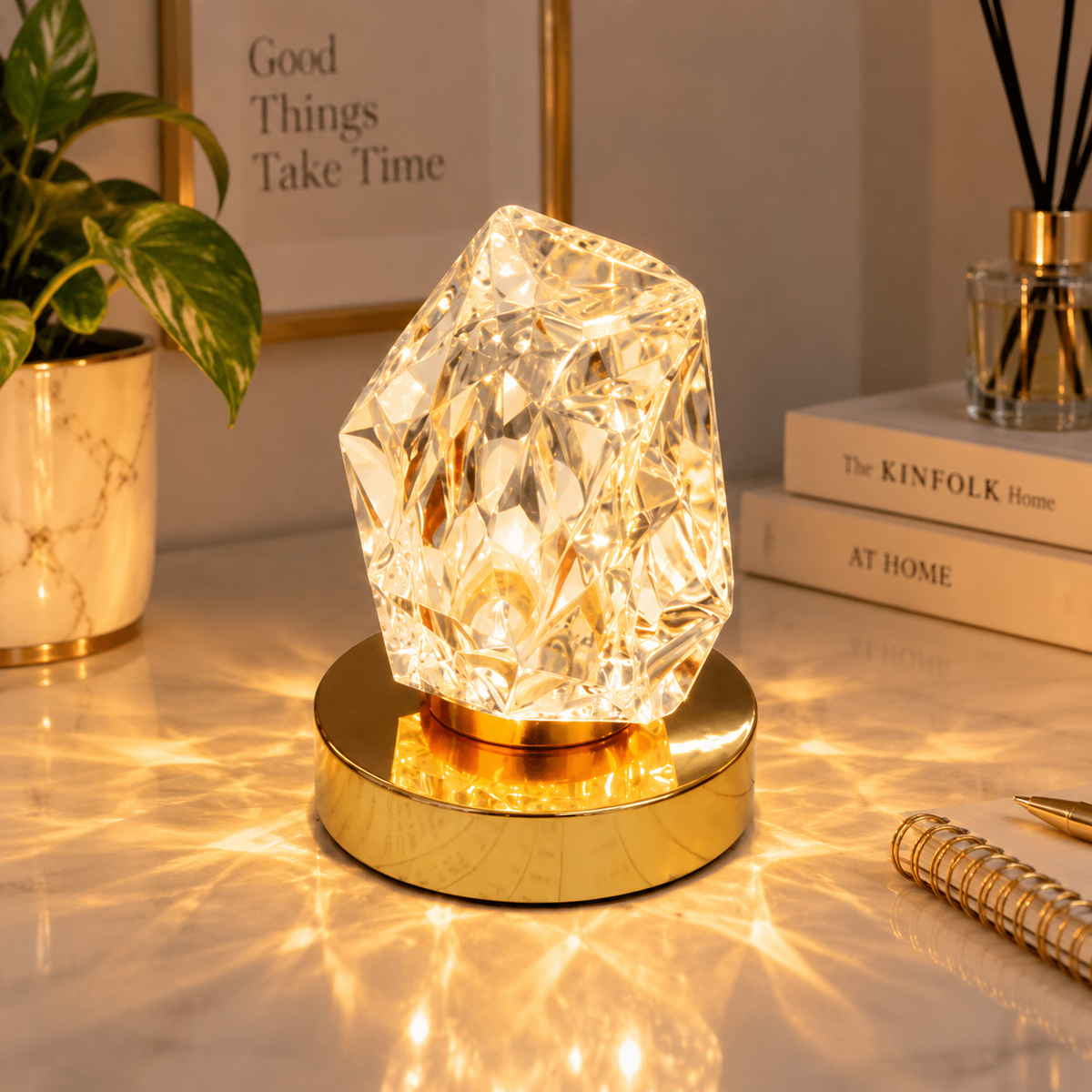 Crystal Lamp Geode – Elegant Decorative Table Lamp