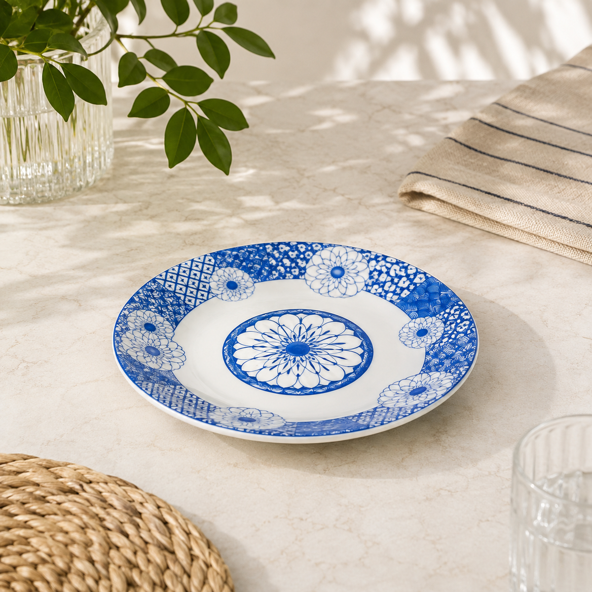 Blue Print Quarter Plate