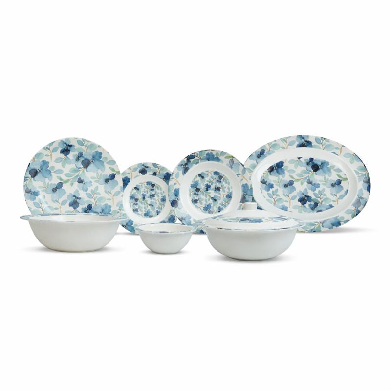 Sea of Blue Dinner Set – Coastal Florals with Fresh, Timeless Elegance (22 / 30 / 43 PCS) - Habitt