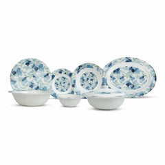 Sea of Blue Dinner Set – Coastal Florals with Fresh, Timeless Elegance (22 / 30 / 43 PCS) - Habitt