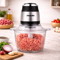 Nikai Electric Food Chopper 500W – 3 Liter Glass Bowl, Powerful Kitchen Chopper (NC394G) - Habitt