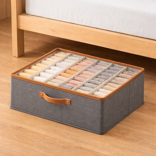 Partition Cloth Storage Bag  Foldable Clothes Organizer with Compartments - Habitt